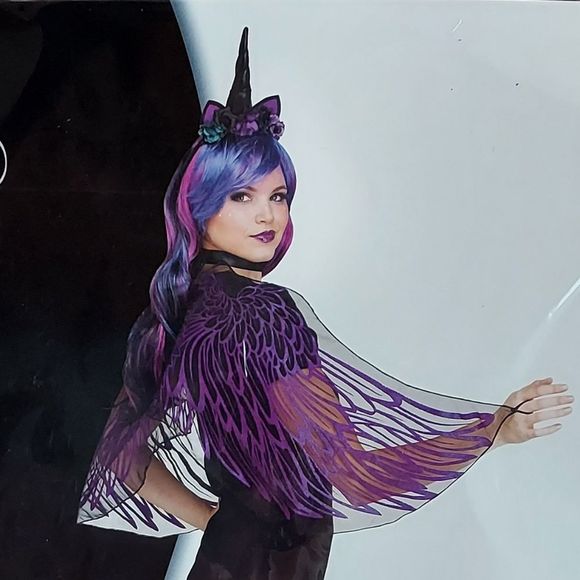 Dark Unicorn Costume - 2pc - Wings & Headband - Picture 2 of 5